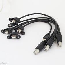 5pcs 50cm USB Female to Printer Scanner B Male Cable Cord Screw Lock Hole Mount picture