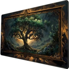 Mystical Green Tree Large Gaming Mouse Pad Forest Tree of Life Deskpad Mat XX... picture