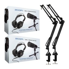Zoom ZDM-1 2-Person Podcast Microphone Pack Boom Arm Bundle PRO picture