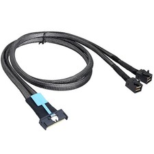 MCIO 8i to 2 X SFF 8643 Cable PCIE Gen5 MCIO 8X to  SAS  SFF 8643 High7697 picture