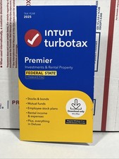 New TurboTax Premier 2025 Tax Software Fed & State Tax Win & Mac  Sealed picture