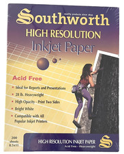 Southworth High Resolution Inkjet Paper 8.5 x11- 200 Sheets Bright White Sealed picture