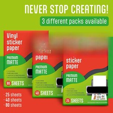 Printable Vinyl Stickers for Inkjet Printers-25 Sheets,Waterproof,Tear Resistant picture