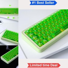 114 Key Transparent Keycaps PC Cherry Profile Bright Green Clear Fit 60 65 75 picture