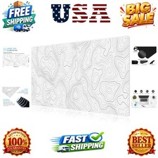 White Topographic Large Gaming Mouse Pad, XXL Mousepad, Big Mouse Mat Desk Pa... picture