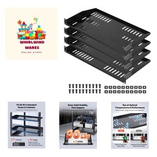 Sturdy 1U Server Rack Shelves with Vented Design - Quick Installation, Set of 4 picture