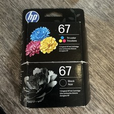 HP 67 Black & Tri-Color Original Ink Cartridges Print Genuine Sealed New picture