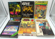 Commodore 64 C64 Empty Game Boxes Lot of 8 Jumpman Pitstop Dream Team Paperwork picture