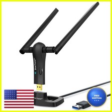 BrosTrend AC1200 Long Range USB WiFi Adapter For Desktop PC, USB 3.0 Cradle AC3 picture