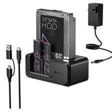 M.2 NVMe & SATA SSD/HDD Hard Drive Docking Station, ICY BOX USB-C 10Gbps NVMe Cl picture