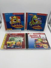 Lot of 4 Word Munchers + Math Munchers + Reader Rabbit 1 CD-ROMs Vintage PC VTG picture