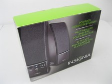 INSIGNIA NS-PCS20 Computer Stereo Speakers 3.5 mm Connection- Black - Tested picture