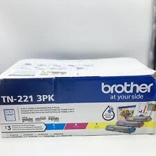 NEW SEALED FOILS Genuine Brother TN-221 3-PK Cyan Magenta Yellow Cartridge picture