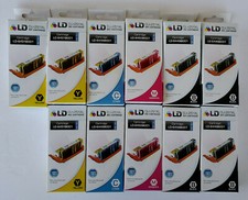 11 EXPIRED LD CLI-251XL, 3 Yellow, 2 Cyan, 4 black and 2 Magenta Ink Cartridges picture