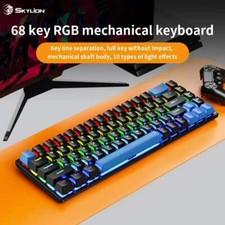 SKYLION K68 Wired Mechanical Keyboard 10Kinds of Colorful Lighting Gaming and Of picture