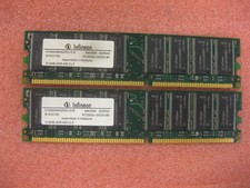1GB ( 512MB x 2 ) Infineon DDR-400 PC3200u  CL3 DDR RAM Memory HYS64D64320GU-5-B picture