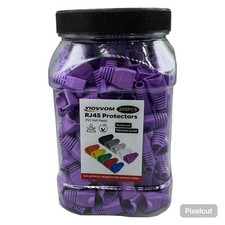 YIOVVOM 200PCS RJ45 Protectors Purple PVC Soft Plastic Ethernet Cable Boots NEW picture