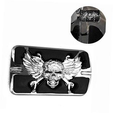 XKMT- Wing Skull Zombie Emblemd Compatible With Large Brake Pedal Chrome picture