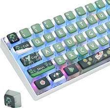 Green Pudding Keycaps PBT Translucent 118 Key ASA Profile Forest Green picture