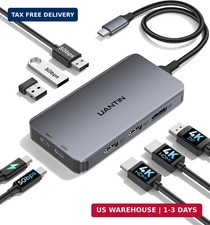 UANTIN Laptop Docking Station 3 Monitors, 8-in-1 USB C Dock with 2 HDMI, DP picture