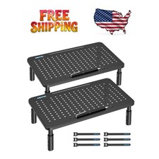 Lightweight 2-Pack Adjustable Monitor Riser - Maximize Comfort & Organized Space picture