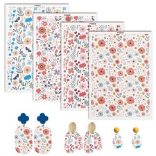4Pcs Flower Ceramics Clay Transfer , 4 Styles Underglaze Transfer Decals Cera... picture