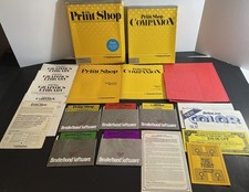 Vintage C64 The Print Shop Mega Lot CIB W/Companion Graphics & Rare Red Paper picture