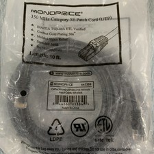 NEW Monoprice Booted Cat 5E Ethernet Patch Cord Black 10 ft. Part #3384 picture