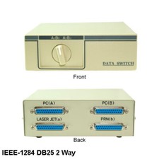 Kentek IEEE1284 DB25 2Way Data Transfer Switch Box Bi-direct Printer Rotary Dail picture
