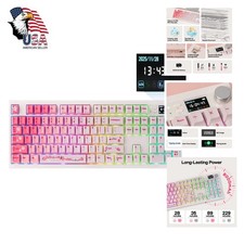 EPOMAKER QK108 Mechanical Keyboard Screen Knob Pink Sea Salt Silent picture