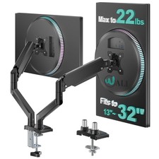 Dual Monitor Arm Adjustable 13-32 inch Screens Black Heavy Duty Dual Monitor picture