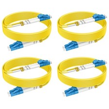 16ft/5m OS2 LC to LC Duplex Single Mode Fiber Cable 9/125μm 4pack picture