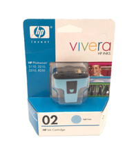 Genuine HP 02 Light Cyan Color Original Ink Printer Cartridge C8774WN Exp. 2008 picture