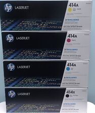 GENUINE HP 414X HIGH YIELD BLACK & HP414A CYAN YELLOW MAGENTA COLOR TONER SET picture