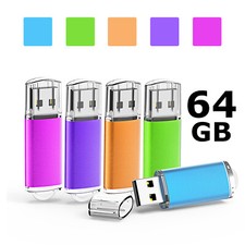 5Pack 1GB-64GB USB 2.0 Metal Rectangle USB Flash Drive Memory Stick Thumb Drives picture