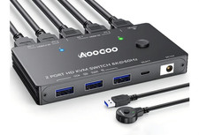 8K HDMI KVM Switch 2 Computers 1 Monitor USB 3.0 4K144Hz Wired Remote- NEW picture