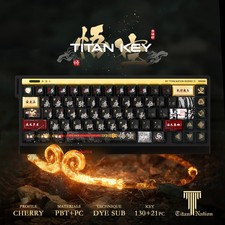 Titan Nation Wukong 130 Keys PBT/PC Keycaps For Mechanical Keyboards Decoration picture