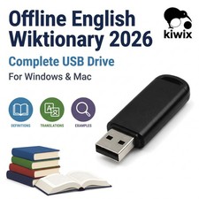 Offline English Wiktionary 2026 Library USB 16GB 📖 For Windows & Mac Kiwix picture
