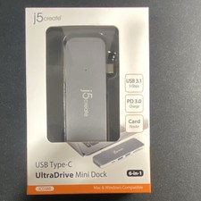 j5create USB-C UltraDrive Mini Dock 6-in-1 PD 3.0 Gray JCD388 picture