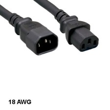 Kentek 6Ft Extension Power Cable IEC320 C13 to C14 18AWG 10A SVT for PC UPS PDU picture