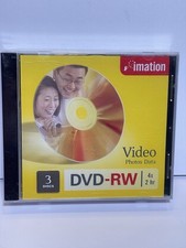Imation DVD-RW Burnable Disks Video Photo Data 4 x 2hr Lot of 3 NEW Sealed picture