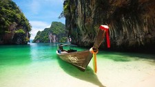 Landscape nature boat sand Custom Gaming Mat Desk picture