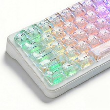White Jelly Keycap Shine Through Keyboard Caps Clear Set Ice Crystal Translucent picture