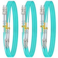 3 PCS OM4 LC To LC Fiber Patch Cable Multimode 50/125um LSZH 3m/10ft 40G/100G picture