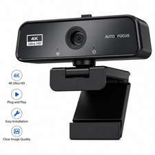 4K UHD Webcam USB for PC Autofocus Web Camera w Microphone with Privacy cover picture