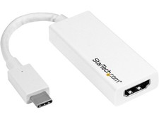 StarTech.com CDP2HD4K60W USB C to HDMI Adapter - White - 4K 60Hz - Thunderbolt 3 picture