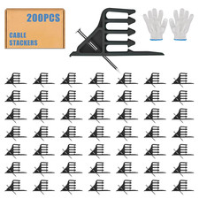 Cable Stackers 200 Pack, Multi-Cable Electrical Wire Clips with Steel Nails picture