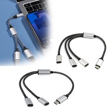 2/3 In 1 USB C Male To Double USB C Female Splitter Type C Hub For Type C Gaming picture