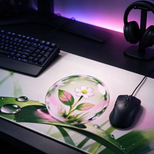 Dew Drop Crystal Ball Floral Large Desk Mat 79×40cm picture