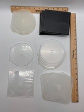 Plastic CD DVD Cases Media Thin Round Clamshell/Square Clear/Black Lot 18 Mixed picture